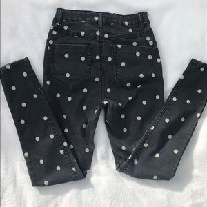 Polka dot high waisted jeans